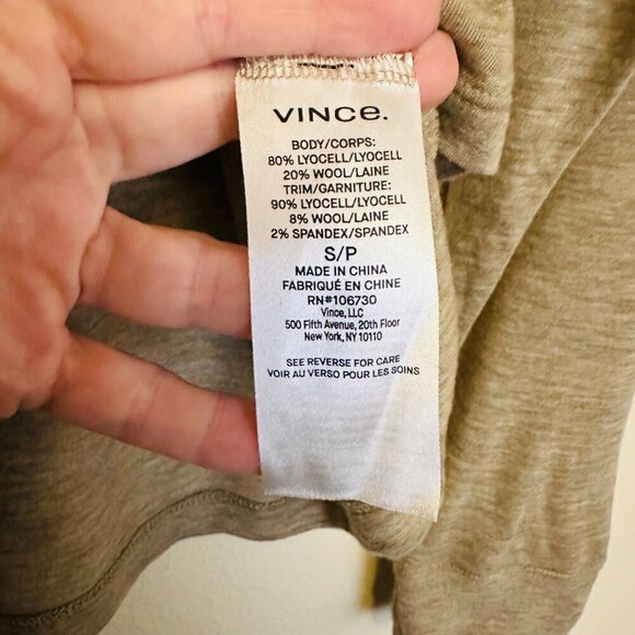 Vince Womens Wool Blend Long Sleeve Knit Top Size S Beige Minimalist Capsule - Picture 4 of 6